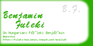 benjamin fuleki business card